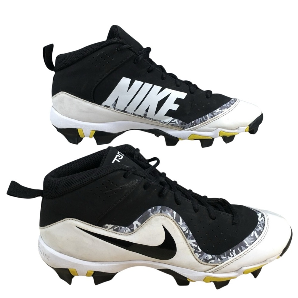 Nike Football Baseball Kids 9 Force Trout 4 Keystone Sneakers Black & White